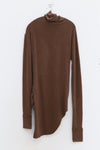 Marc le bihan 4 sewing high -neck sweater 1742 tabac tobacco leaf color